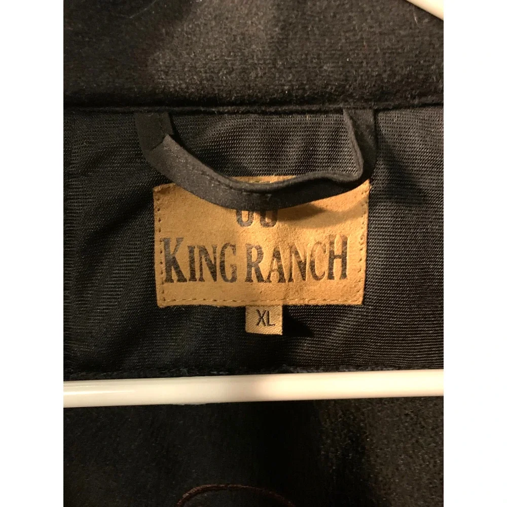 King Ranch Mens Field Vest Size XL Blue Workwear Western Fleece Lined Full Zip